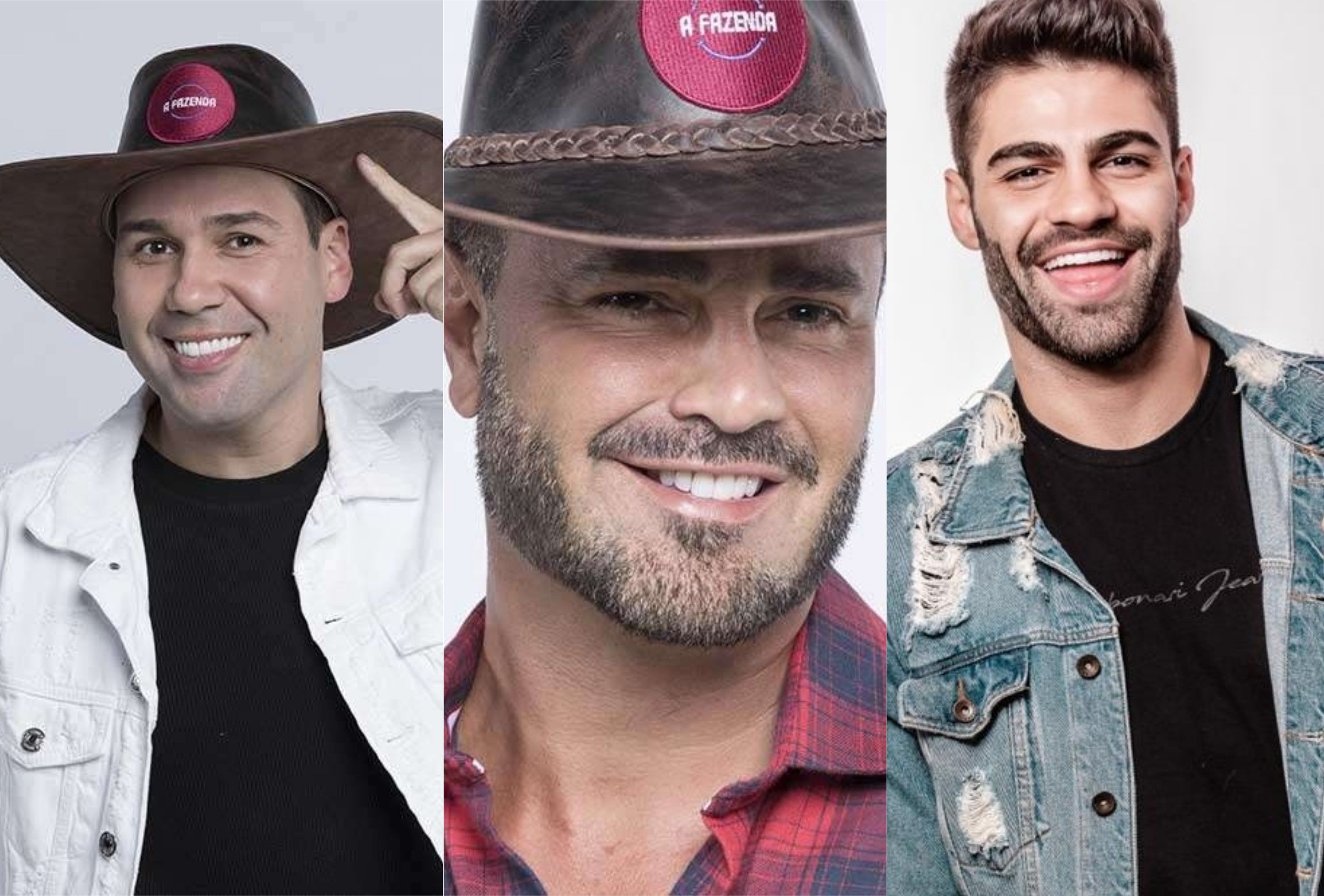 Viny Vieira, Rodrigo Phavanello e Netto estão na Roça de A Fazenda 11 da Record (Montagem: TV Foco)