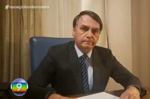 O presidente Jair Bolsonaro durante o quadro da Globo (Foto: Reprodução)