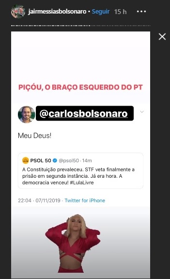 Bolsonaro usou GIF de Pabllo Vittar em suas redes sociais 