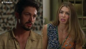 Marcos e Paloma tem uma séria conversa em Bom Sucesso (Foto: Montagem/TV Foco)