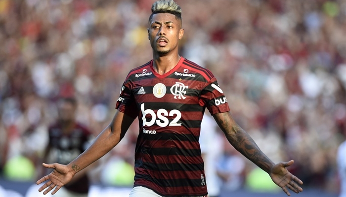 O atacante Bruno Henrique no jogo entre Flamengo x Corinthians, que bombou a audiência da Globo (Foto: André Durão)