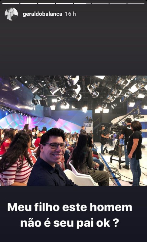 Filho de Geraldo Luis durante visita aos estúdios do Programa Silvio Santos (Foto: Reprodução/ Instagram)