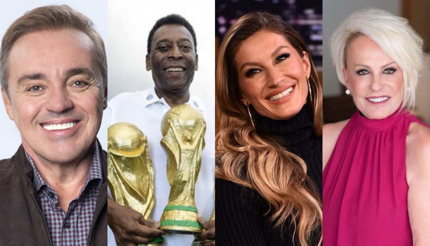 Gugu Liberato, Pelé, Gisele e Ana Maria Braga. Foto: Reprodução