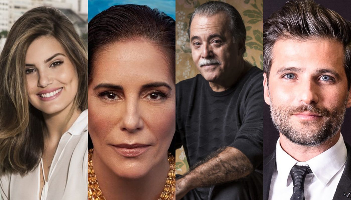 Os atores da Globo: Camila Queiroz, Glória Pires, Tony Ramos e Bruno Gagliasso. Foto: Reprodução