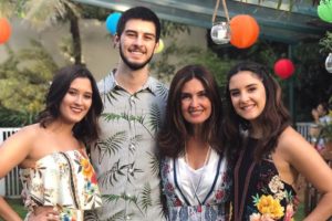 Fátima Bernardes e os filhos, Beatriz, Vinícius e Laura (Foto: Reprodução / Instagram)