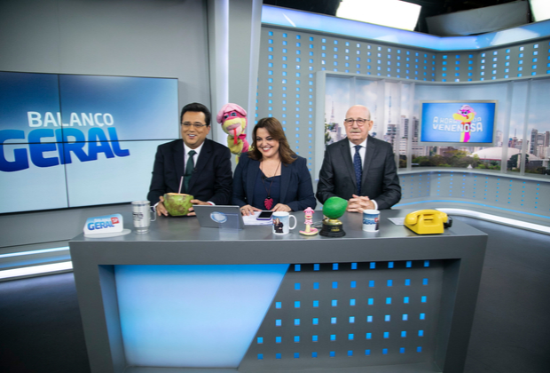 Geraldo Luís, Fabíola Reipert e Renato Lombardi (foto: divulgação/RecordTV)