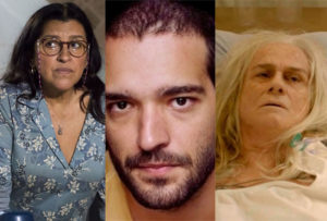 Lurdes (Regina Casé) vai ser salva por Sandro (Humberto Carrão) e Kátia (Vera Holtz) morre em Amor de Mãe da Globo (Foto: Montagem/TV Foco)