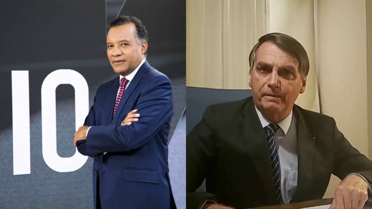 Heraldo Pereira e Jair Bolsonaro (Foto: Divulgação/GloboNews/Facebook/Montagem TV Foco)