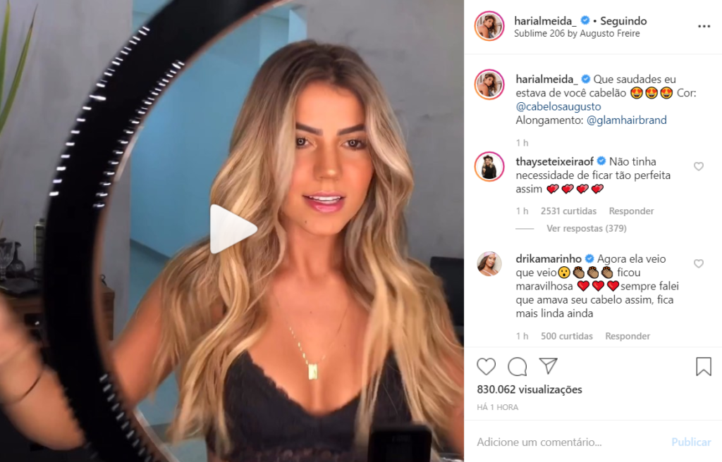 Hariany chama a atenção no Instagram ao publicar seu novo visual (Foto: Reprodução)