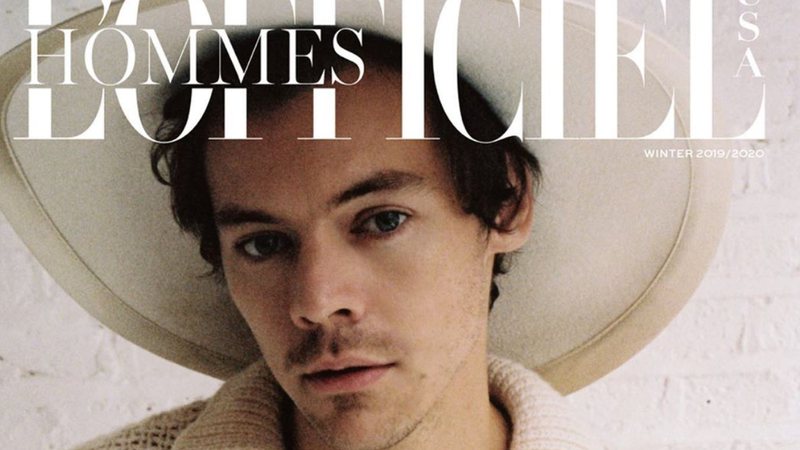 Harry Styles para a capa da revista L’Officiel dos Estados Unidos (Foto: Reprodução)