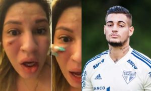 O goleiro do São Paulo, Jean Paulo foi acusado pela mulher de agressão. Foto: Reprodução