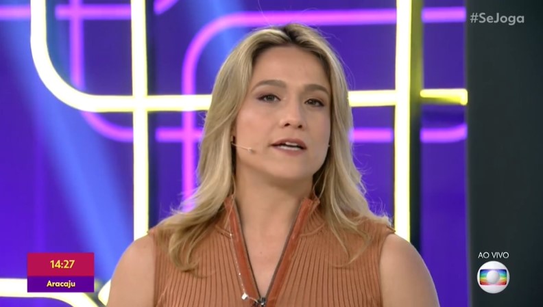 Fernanda Gentil no comando do Se Joga, que fez a Globo amagar 3º lugar na audiência (Foto: Reprodução/Globo)