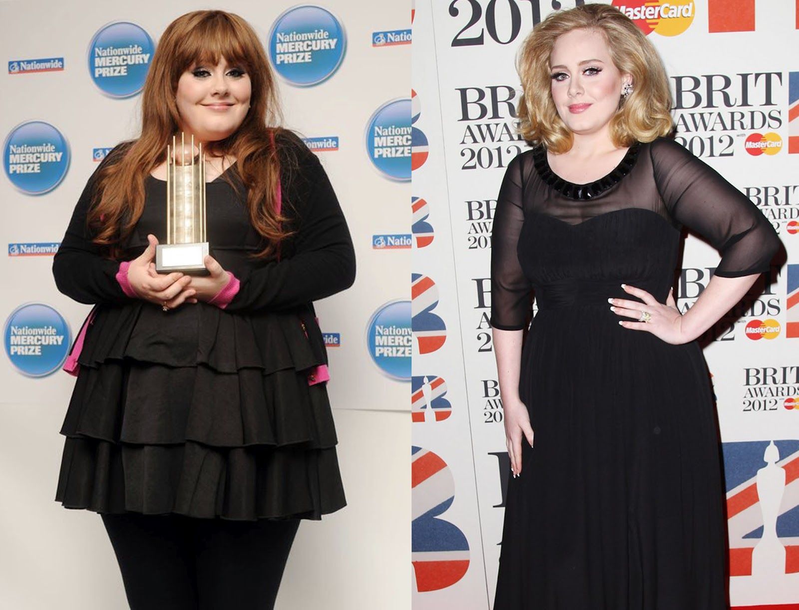 Antes e depois de Adele (Foto: Reprodução)