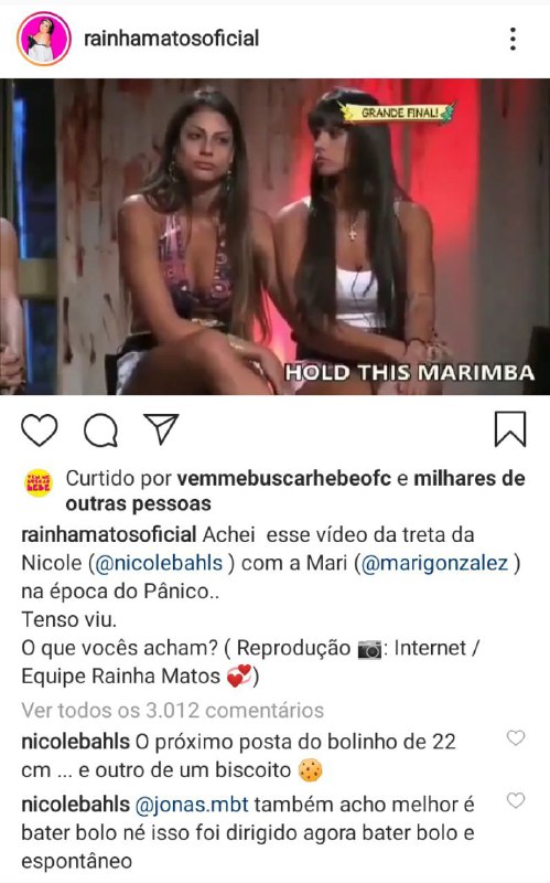 Nicole Bahls e Jonas Sulzbach brigaram por causa de Mari Gonzalez