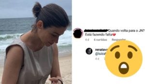 De férias, Renata Vasconcellos é questionada sobre quando volta ao JN e dá resposta -  Montagem: TV Foco