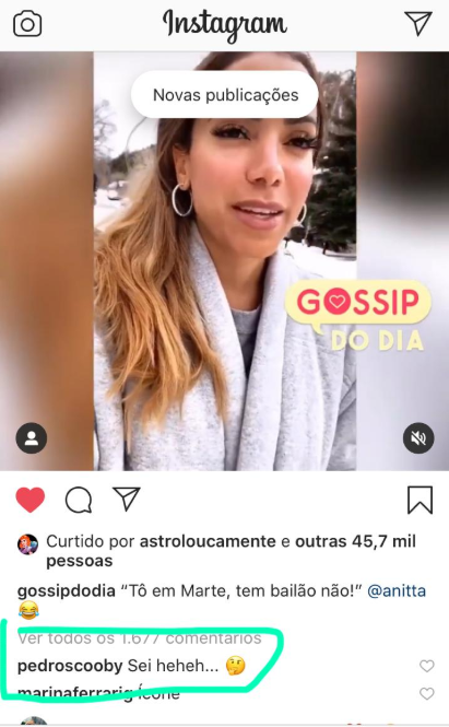 Pedro Scooby ironiza o vídeo de Anitta (Foto: Reprodução)