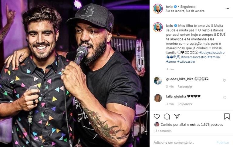 Belo parabeniza Caio Castro em seu aniversário e encanta (Foto: Instagram)