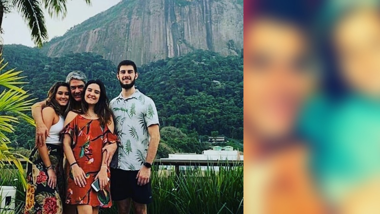 William Bonner e seus filhos, Vinícius, Laura e Beatriz (Foto: Reprodução/Instagram) Fátima Bernardes