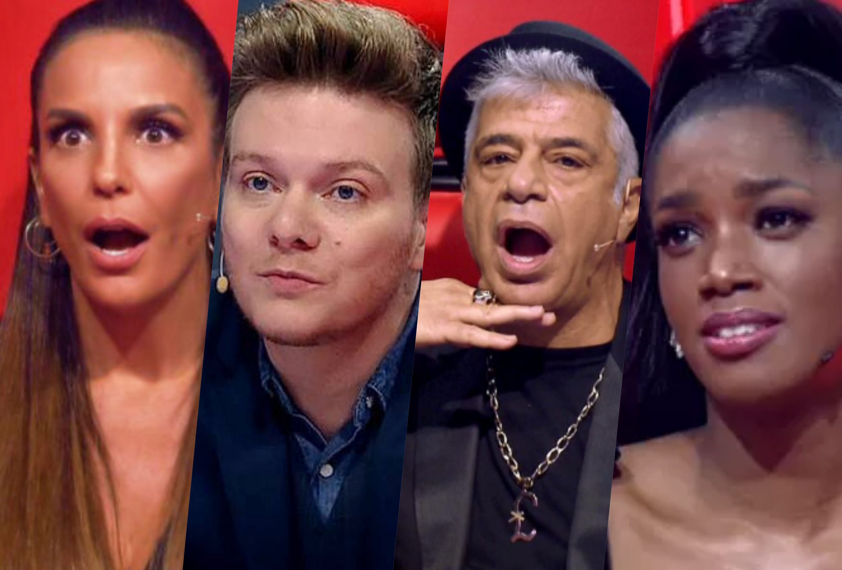 Ivete, Teló, Lulu e Iza no The Voice Brasil da Globo (Foto reprodução)