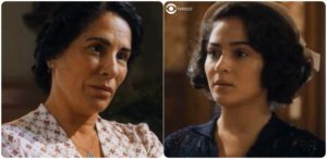 Lola e Isabel tem uma conversa que deixará a relação abalada em Éramos Seis (Foto: Montagem/TV Foco)