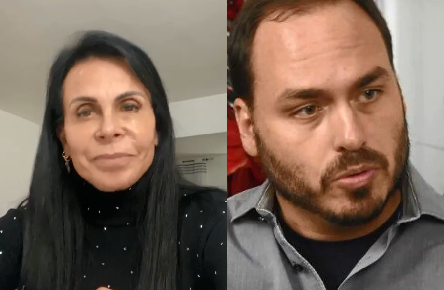 Cantora e Carlos Bolsonaro (Foto: Reprodução) Gretchen