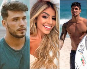 Hariany Almeida dá o toco em Lucas Viana e beija Gabriel Medina (Foto: Reprodução)