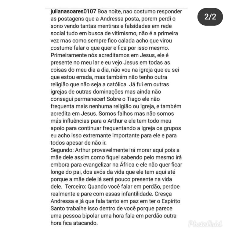 Juliana Soares abriu o jogo nas redes sociais (Foto: Reprodução/Instagram)