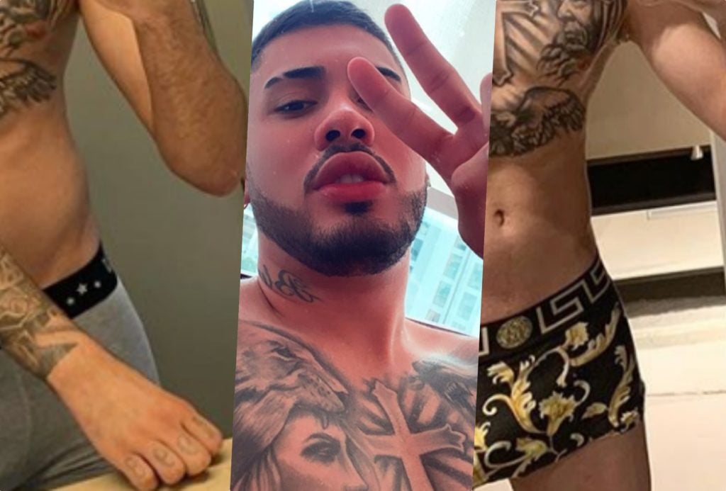 Kevinho surpreendeu a todos ao surgir em cliques de cueca e ser exposto por famoso (Foto reprodução)