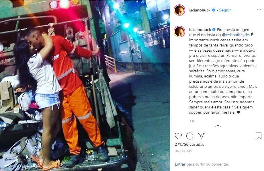 Luciano Huck compartilhou publicação que falava do amor (Foto: Reprodução/ Instagram)