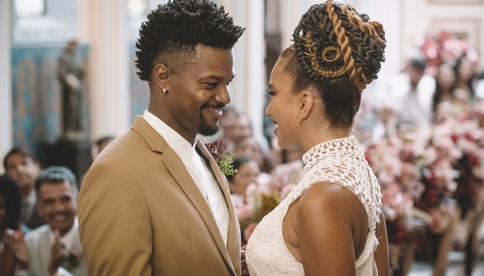 Casamento de Ramon (David Junior) e Francisca (Gabriela Moreyra) em Bom Sucesso (Foto: Isabella Pinheiro/Globo)