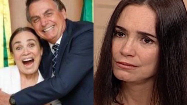 Regina Duarte almoça em bandeijão de Brasília (Montagem: TV Foco)