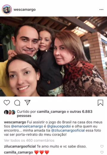 Zilu Camargo demonstrou seu amor por Wesley Camargo, que vive em guerra com o pai Luciano (Foto reprodução)