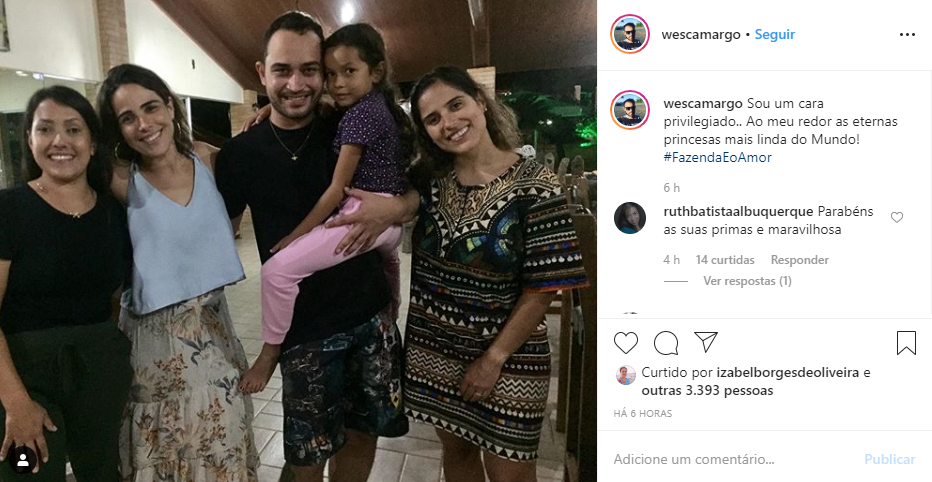 Wesley Camargo ao lado de Wanessa e Camilla (Foto: Reprodução/ Instagram)