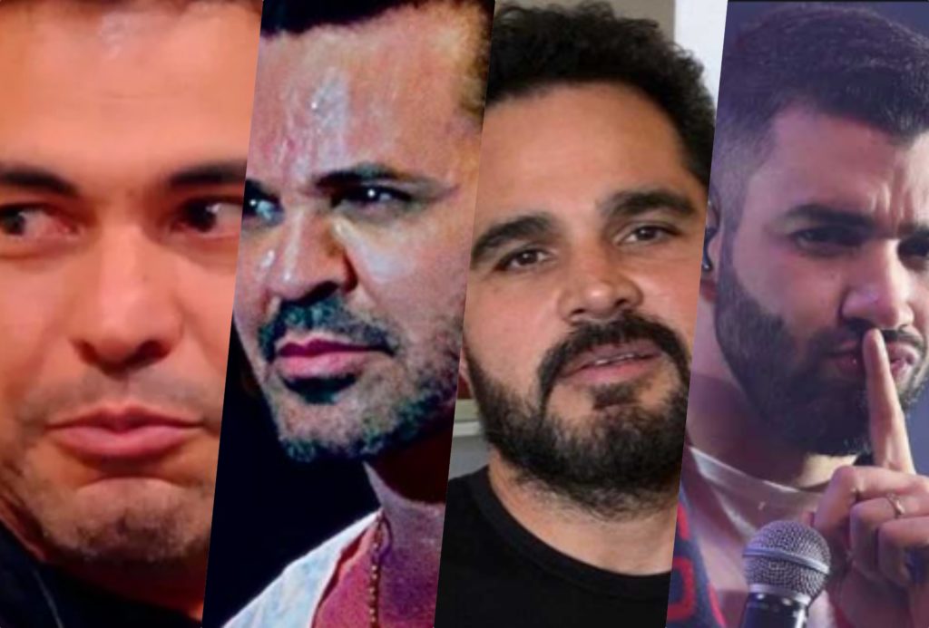 Zezé Di Camargo, Eduardo Costa, Luciano Camargo e Gusttavo Lima tiveram previsões feitas por sensitiva (Foto montagem: TV Foco