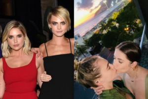 Ashley Benson e Cara Delevingne celebram Dia dos Namorados com beijo (Foto: Reprodução)