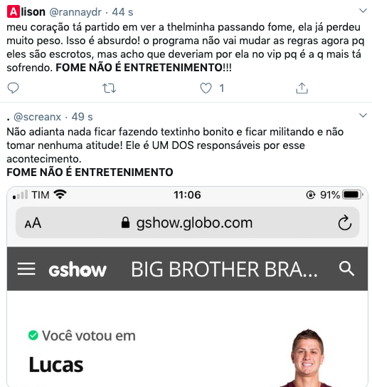 Internautas detonam Big Brother Brasil. Foto: Reprodução
