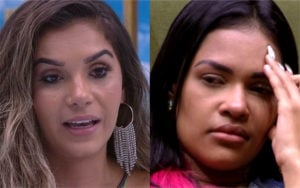 Gizelly e Flayslane no BBB20 (Foto: Divulgação / Montagem / TV Foco)