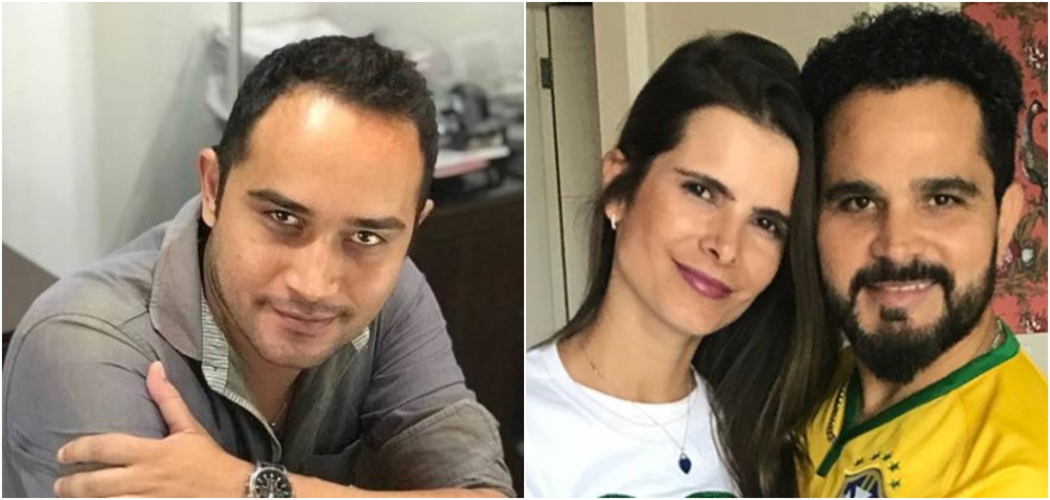 Wesley Camargo, Luciano Camargo e atual mulher do sertanejo, Flávia Camargo (Reprodução)