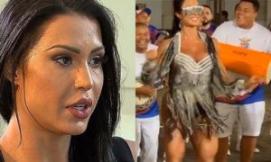 A passista do Carnaval, Gracyanne Barbosa, chocou os telespectadores da Globo ao aparecer com uma roupa sensual em um dos jornais da casa (Foto: Reprodução)