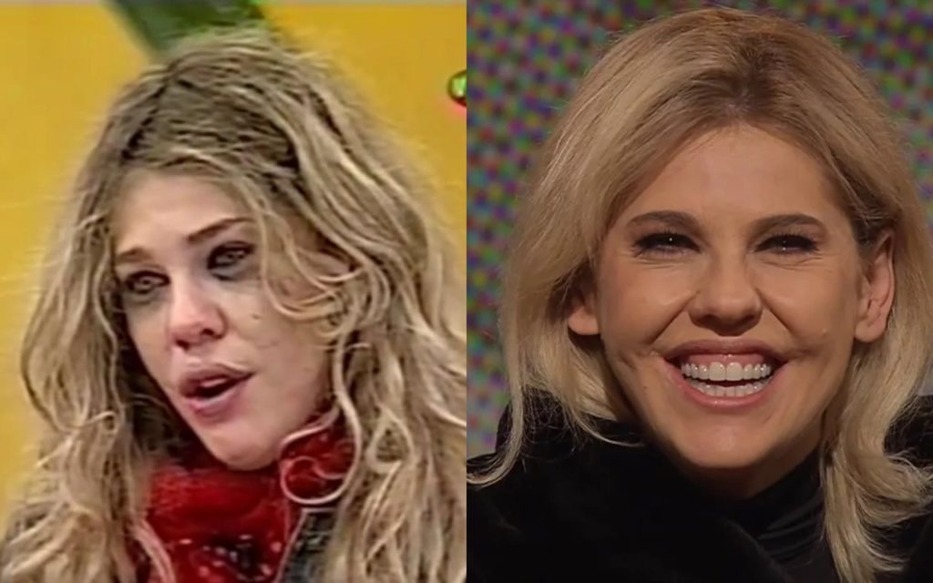 A atriz Bárbara Paz antes e depois do Casa dos Artistas (Foto: reprodução)