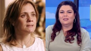 Adriana Esteves (Carminha) em Avenida Brasil e Fabiana Karla no Se Joga: lados opostos no ibope (Foto: Reprodução/Globo)