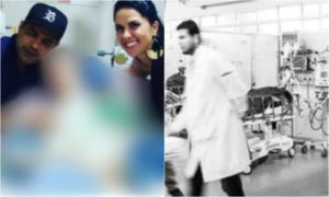 Fã encontra Zezé Di Camargo e Graciele Lacerda em hospital. Foto: Reprodução