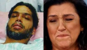 Regina Casé ficou bastante emocionada com depoimento do marido no Domingão do Faustão (Foto: Montagem/TV Foco)