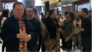 Silvio Santos causa tumulto em shopping nos Estados Unidos (Foto: Reprodução)