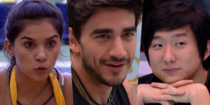 Gizelly, Guilherme e Pyong estão no paredão do BBB20 (Foto montagem: TV Foco)