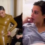 Kim Kardashian faz o que não deve, desloca ombro, preocupa à todos e passa vexame no Paris Fashion Week (Foto: Reprodução)