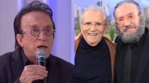 Moacyr Franco ao lado de Carlos Alberto de Nóbrega no SBT (Montagem: TV Foco)