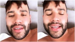 Gusttavo Lima se excede na bebida durante live (Foto: Reprodução/ Instagram)