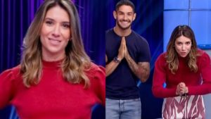 Rebeca Abravanel e Alexandre Pato fizeram a alegria do público no Roda a Roda Jequiti (Foto: Reprodução/SBT/Montagem TV Foco)