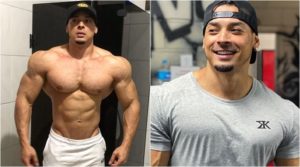 Felipe Franco apresentou antes e depois de se dedicar à musculação. (Foto: Montagem/Reprodução)